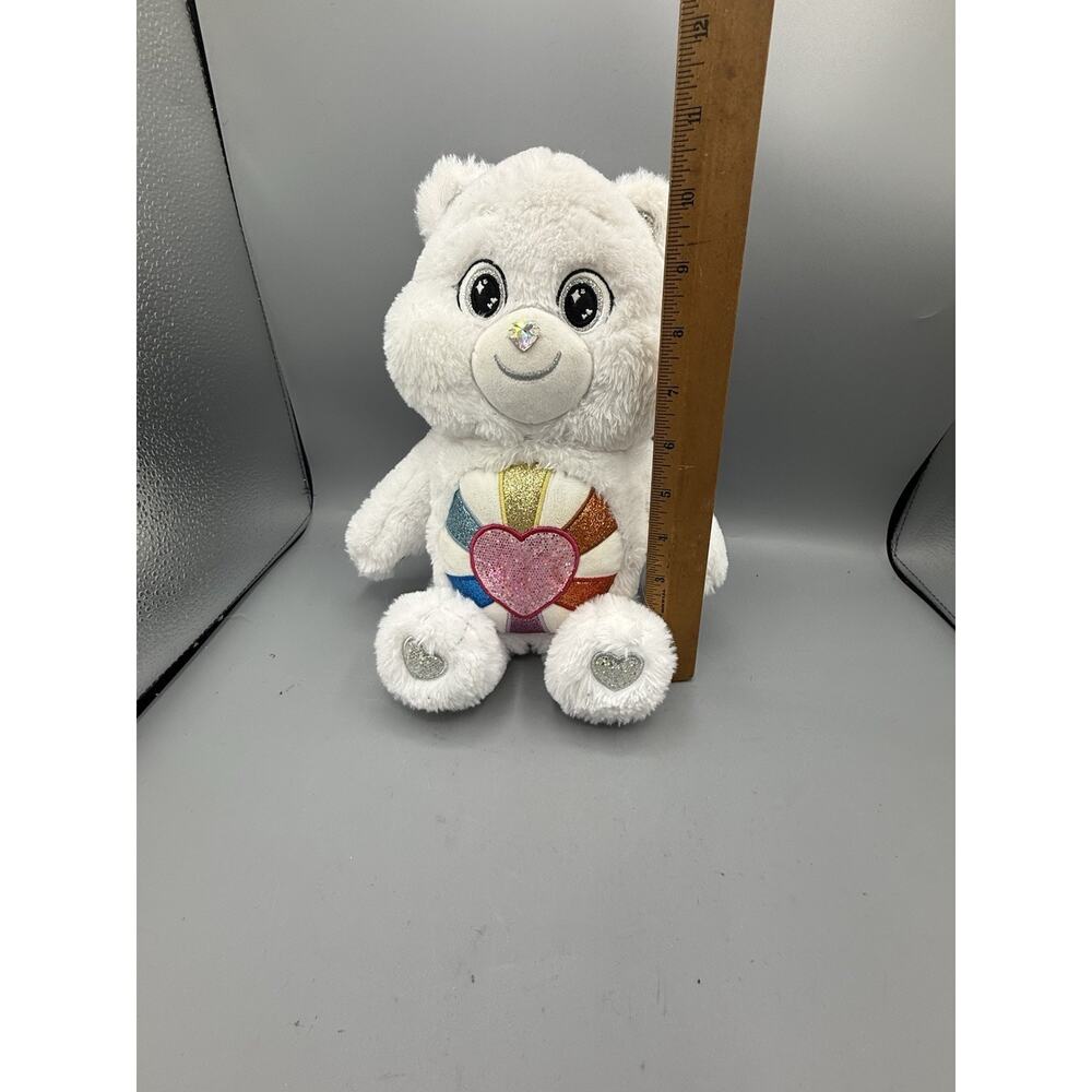 Care Bears Togetherness Bear Plush White Rainbow Heart 10” Stuffed Toy - Picture 6 of 6